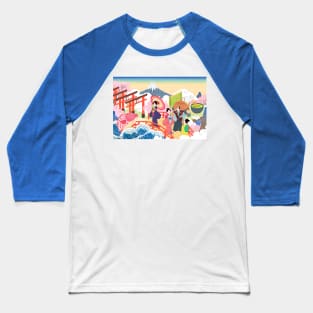 Geisha on Bridge Baseball T-Shirt